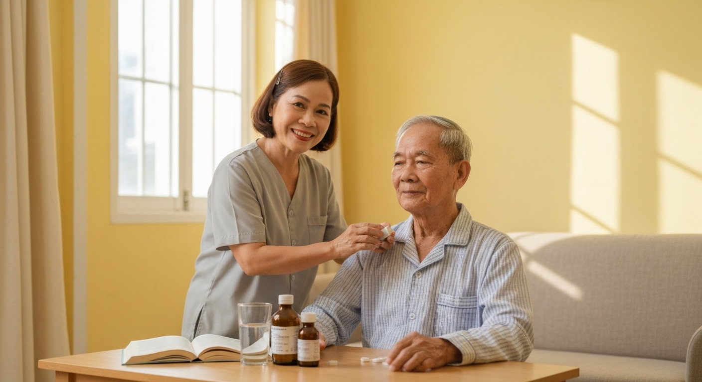 Hình ảnh minh họa chăm sóc người cao tuổi tại nhà