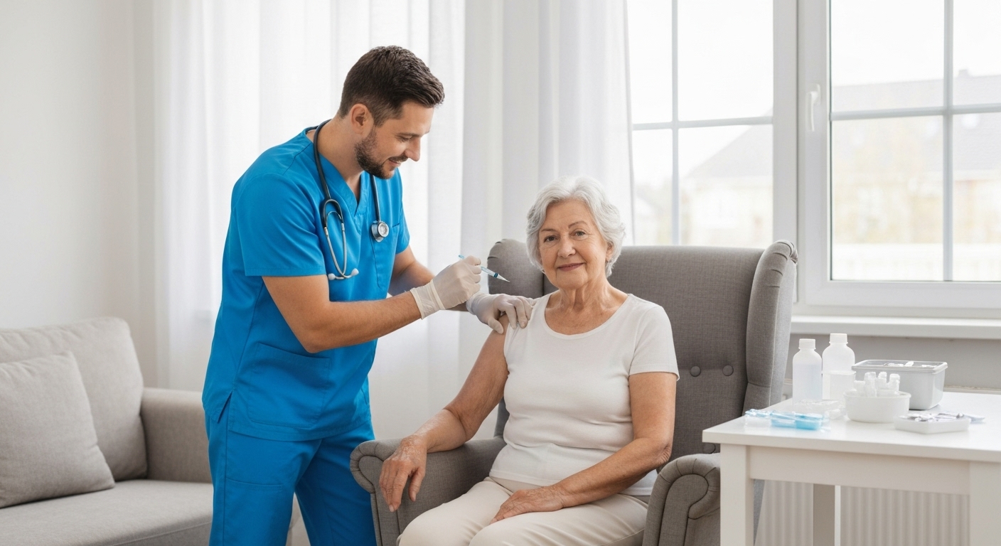 Hình ảnh minh họa điều dưỡng tiêm vaccine tại nhà