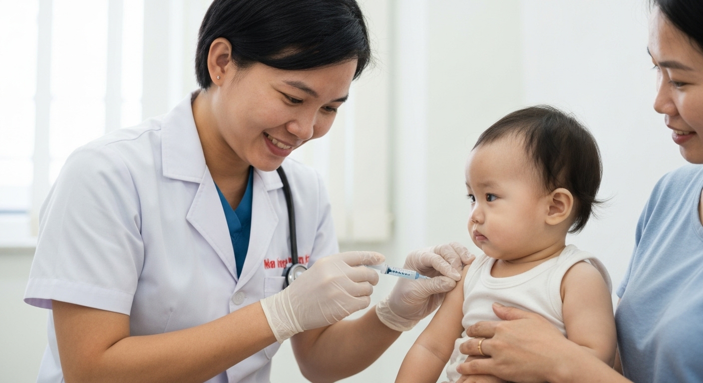 Hình ảnh minh họa tiêm chủng cho trẻ em