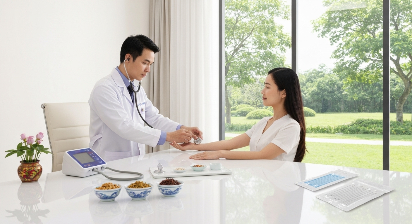 Hình ảnh minh họa vai trò của đông y trong việc chăm sóc sức khỏe hiện đại.