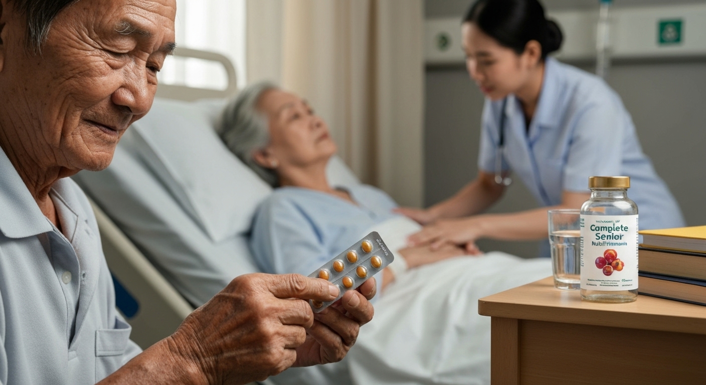 Vitamin cho người lớn tuổi, hỗ trợ sức khỏe toàn diện.
