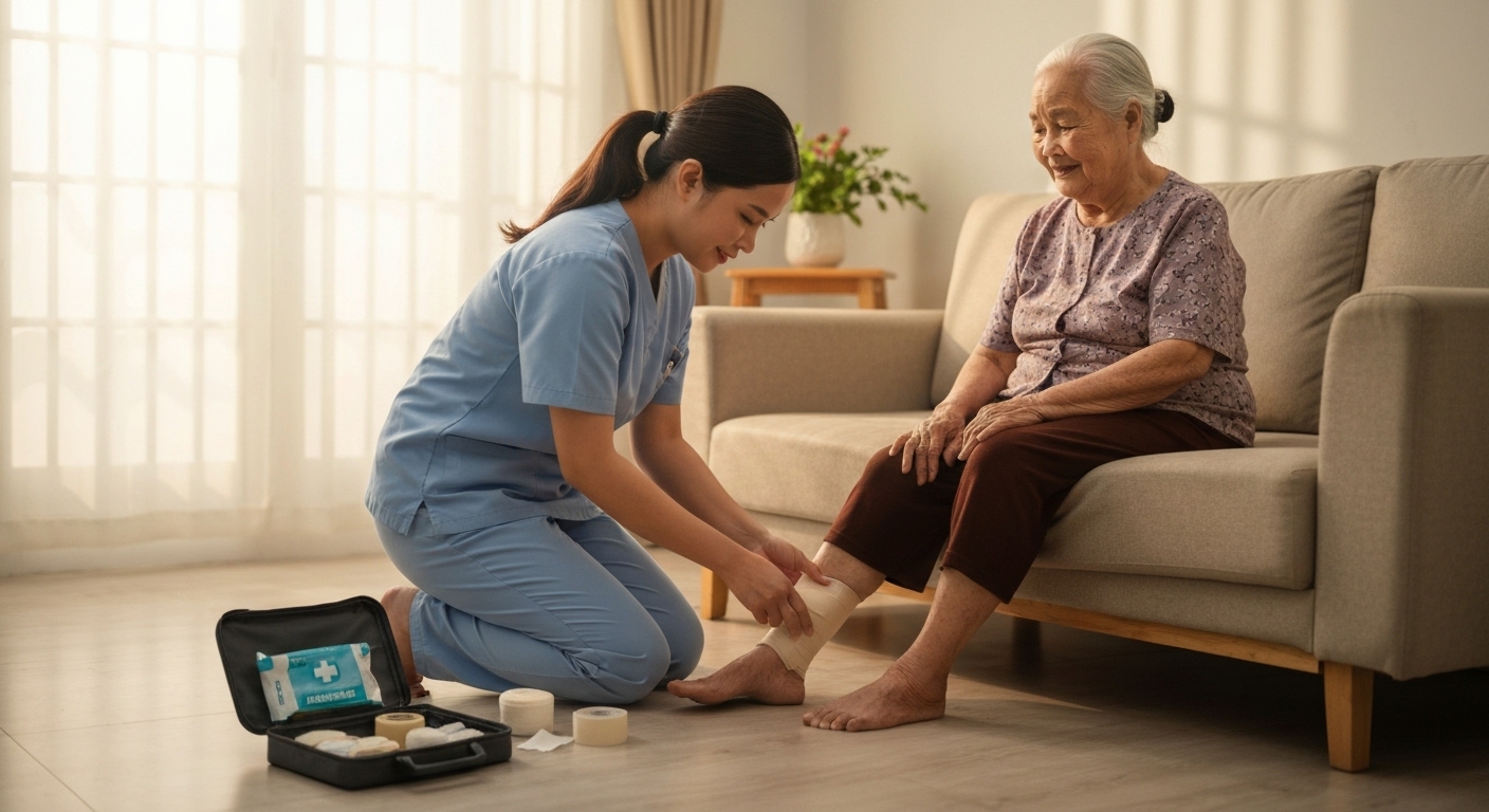 Chăm sóc người bệnh tại nhà bởi điều dưỡng viên chuyên nghiệp.