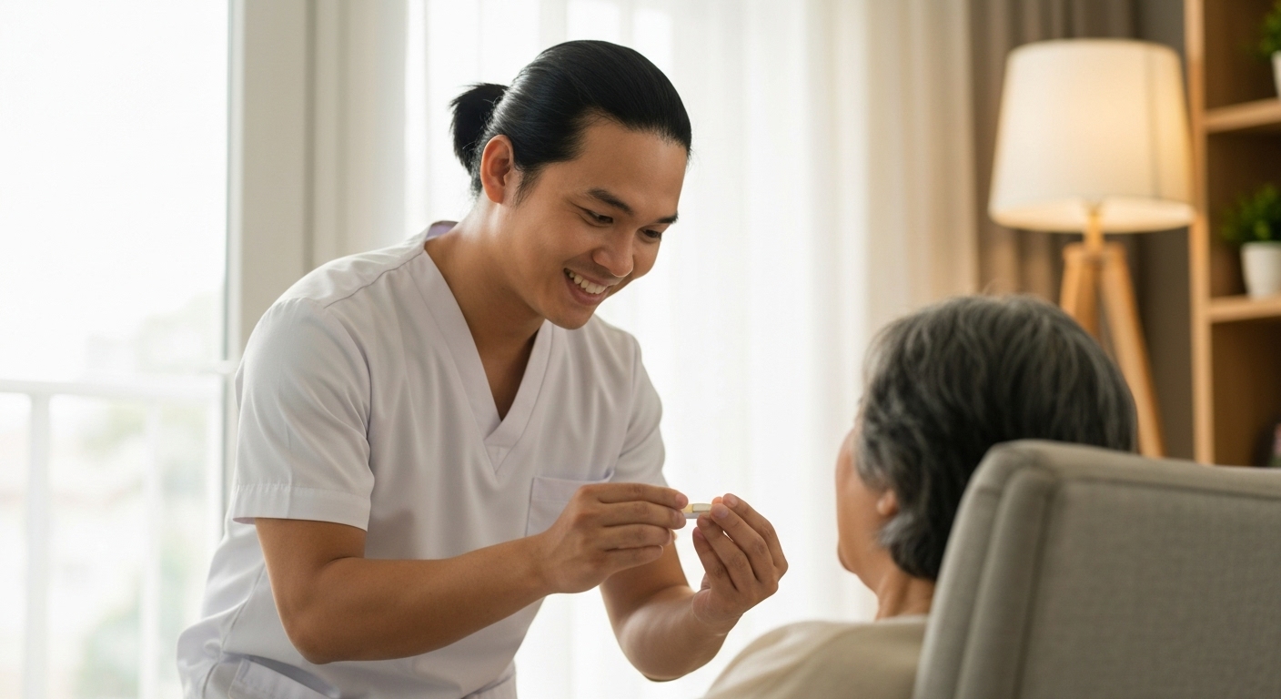 Nhân viên y tế chăm sóc bệnh nhân tự miễn tại nhà
