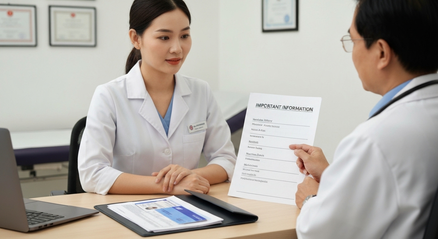 Chuẩn bị đầy đủ giấy tờ và thông tin trước khi đến bệnh viện.