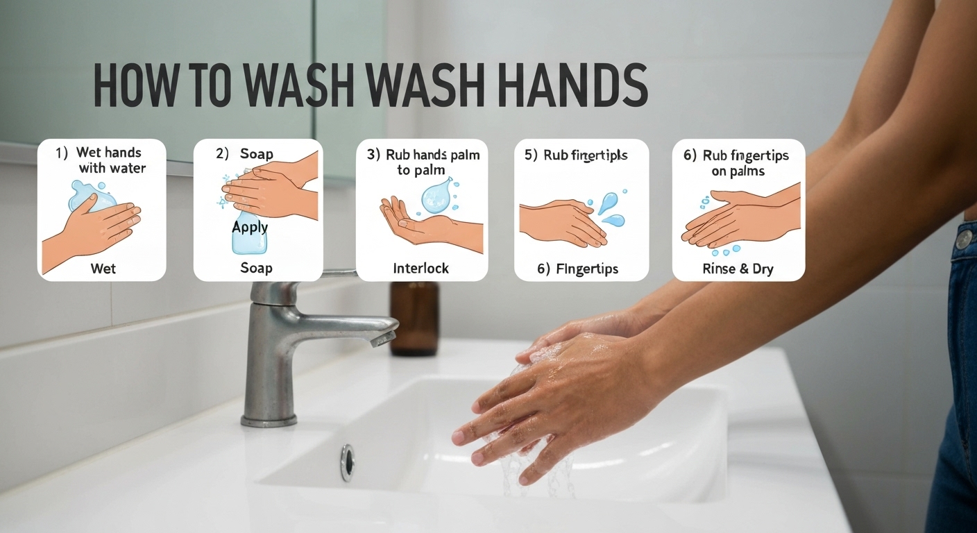 Hướng dẫn các bước rửa tay đúng cách để phòng ngừa COVID-19.