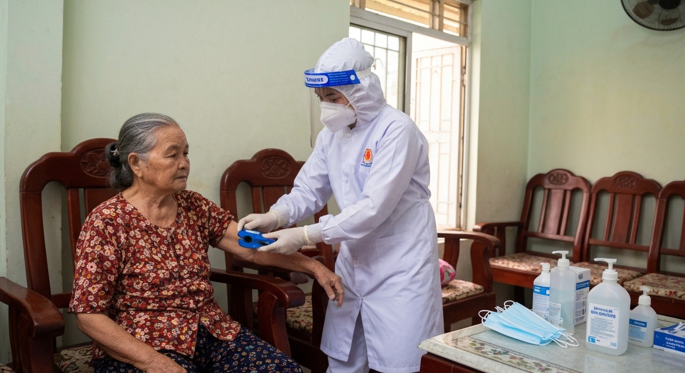Chăm sóc bệnh nhân COVID-19 tại nhà với sự hỗ trợ của nhân viên y tế