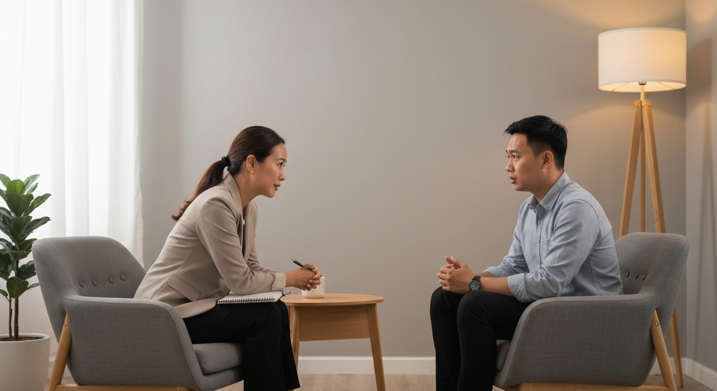 Chuyên gia tâm lý lắng nghe bệnh nhân