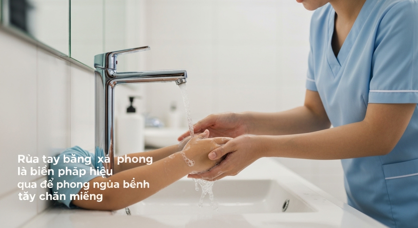 Rửa tay bằng xà phòng là biện pháp hiệu quả để phòng ngừa bệnh tay chân miệng.