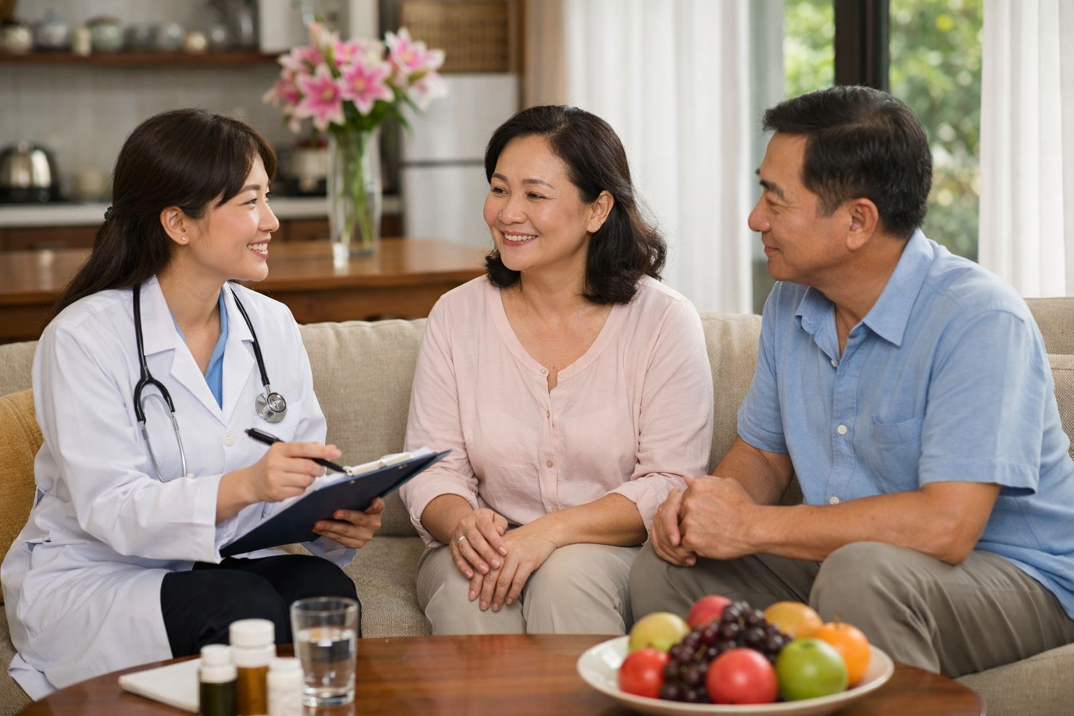 Chuyên gia y tế tư vấn tâm lý và dinh dưỡng cho bệnh nhân tại nhà