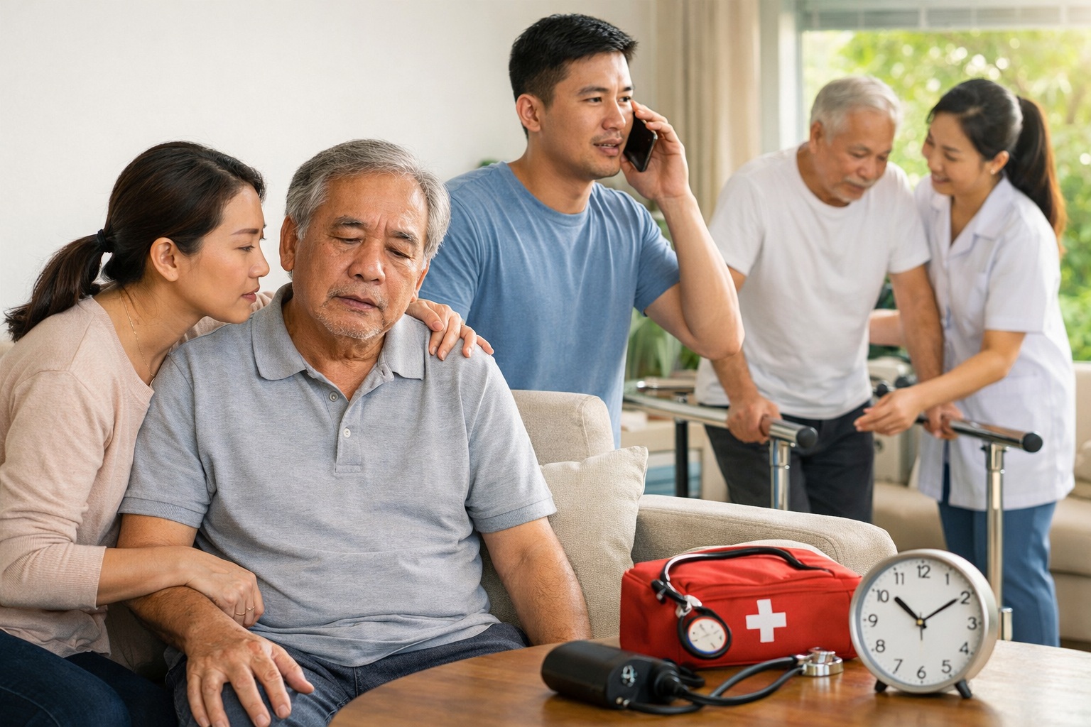 Minh họa quy tắc FAST giúp nhận biết sớm dấu hiệu đột quỵ