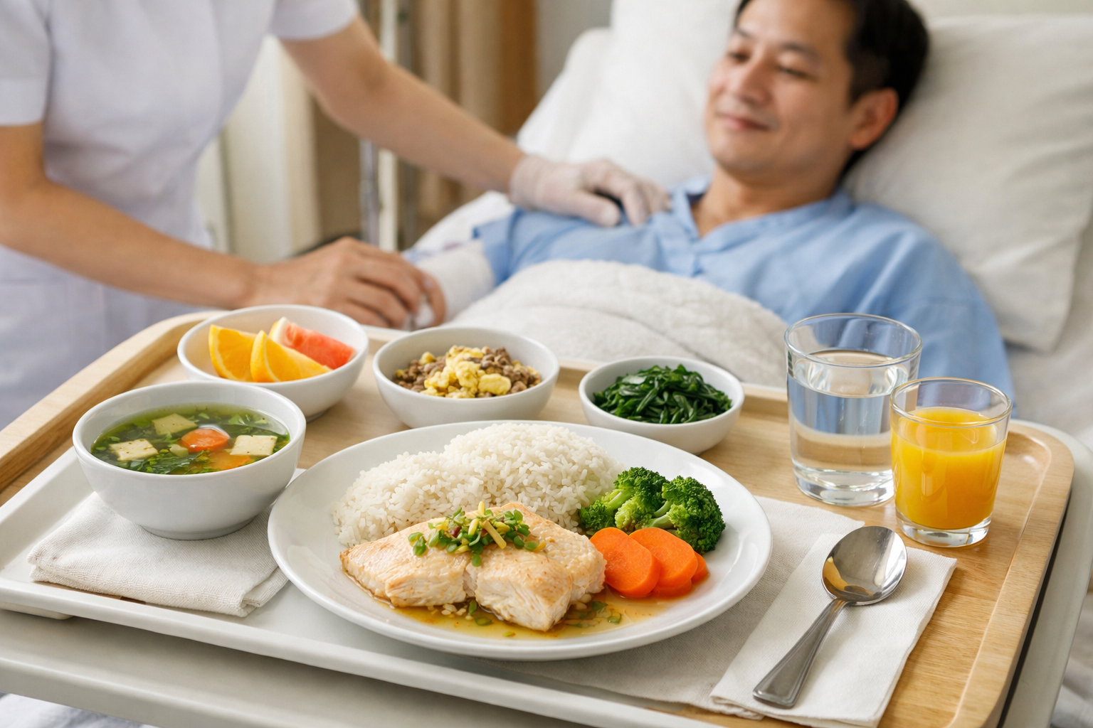 Bữa ăn giàu dinh dưỡng và dễ tiêu hóa cho bệnh nhân sau phẫu thuật