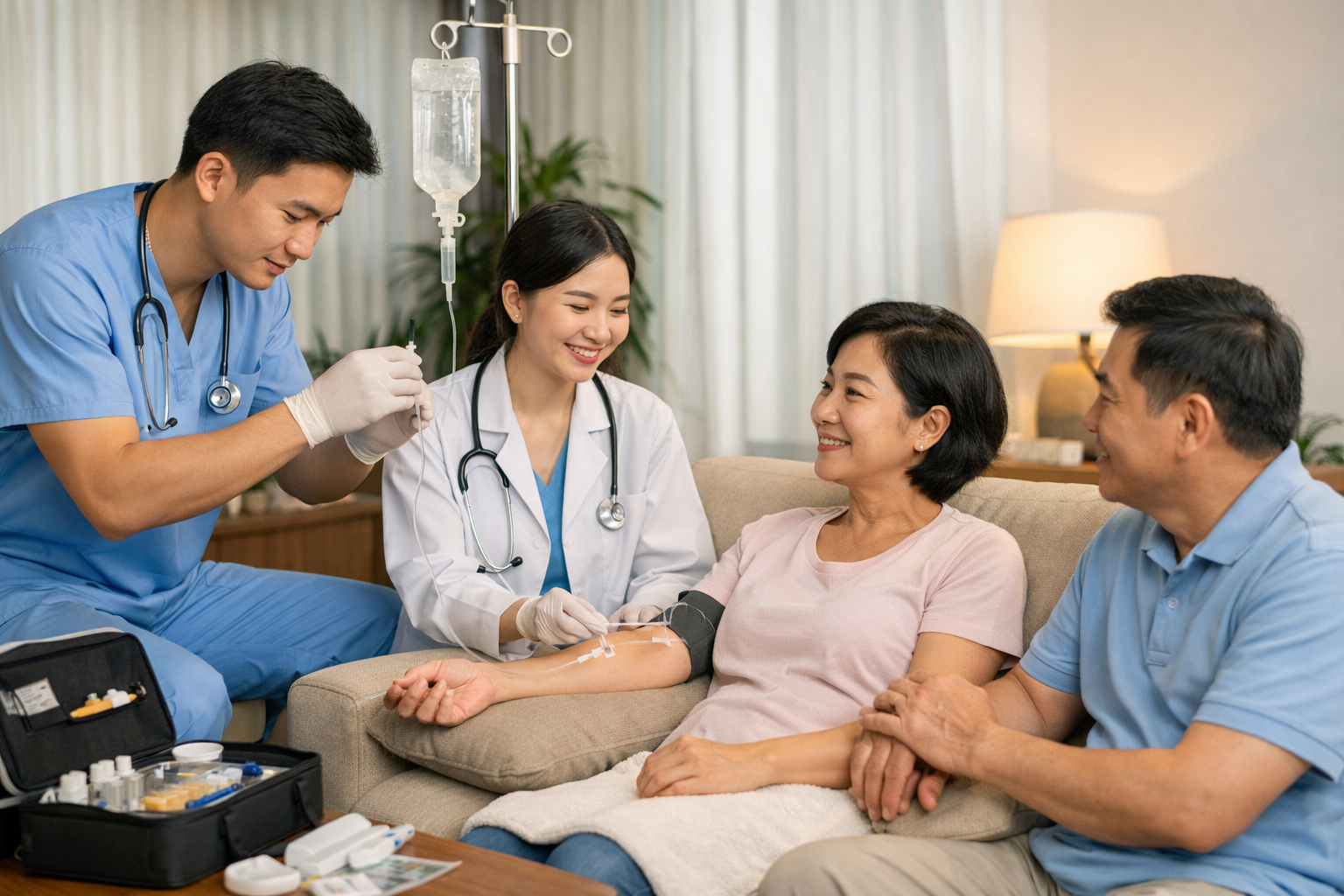 Đội ngũ nhân viên y tế chuyên nghiệp của Sức khỏe Thiện Tâm