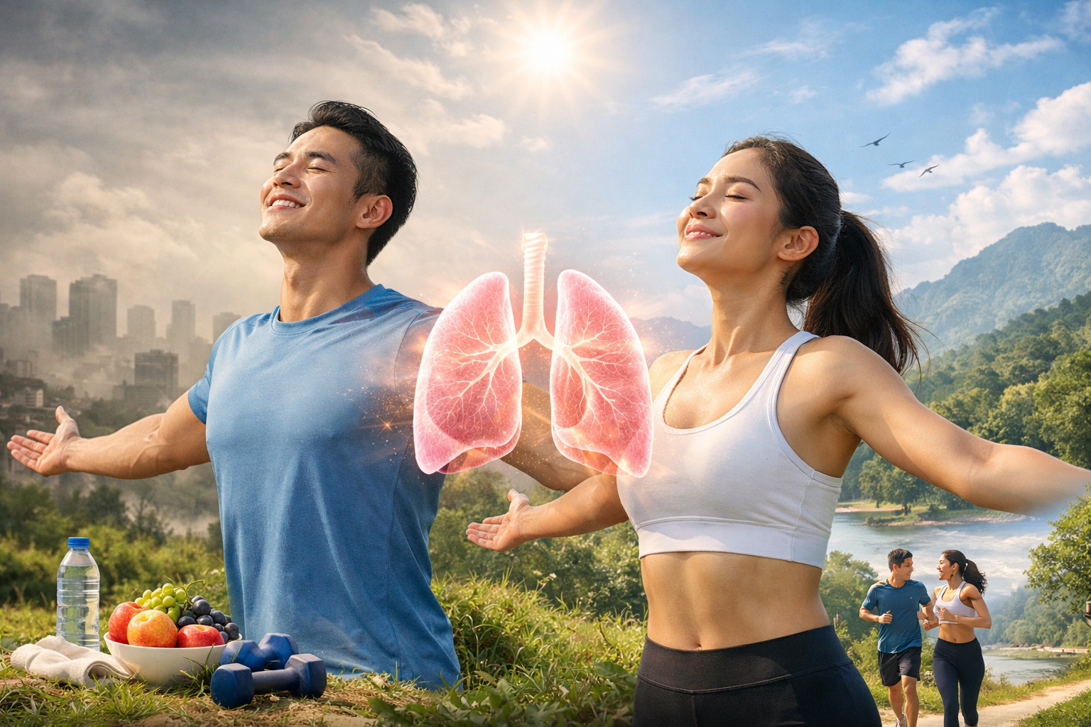 Lá phổi khỏe mạnh giúp cơ thể tràn đầy năng lượng và cải thiện chất lượng cuộc sống