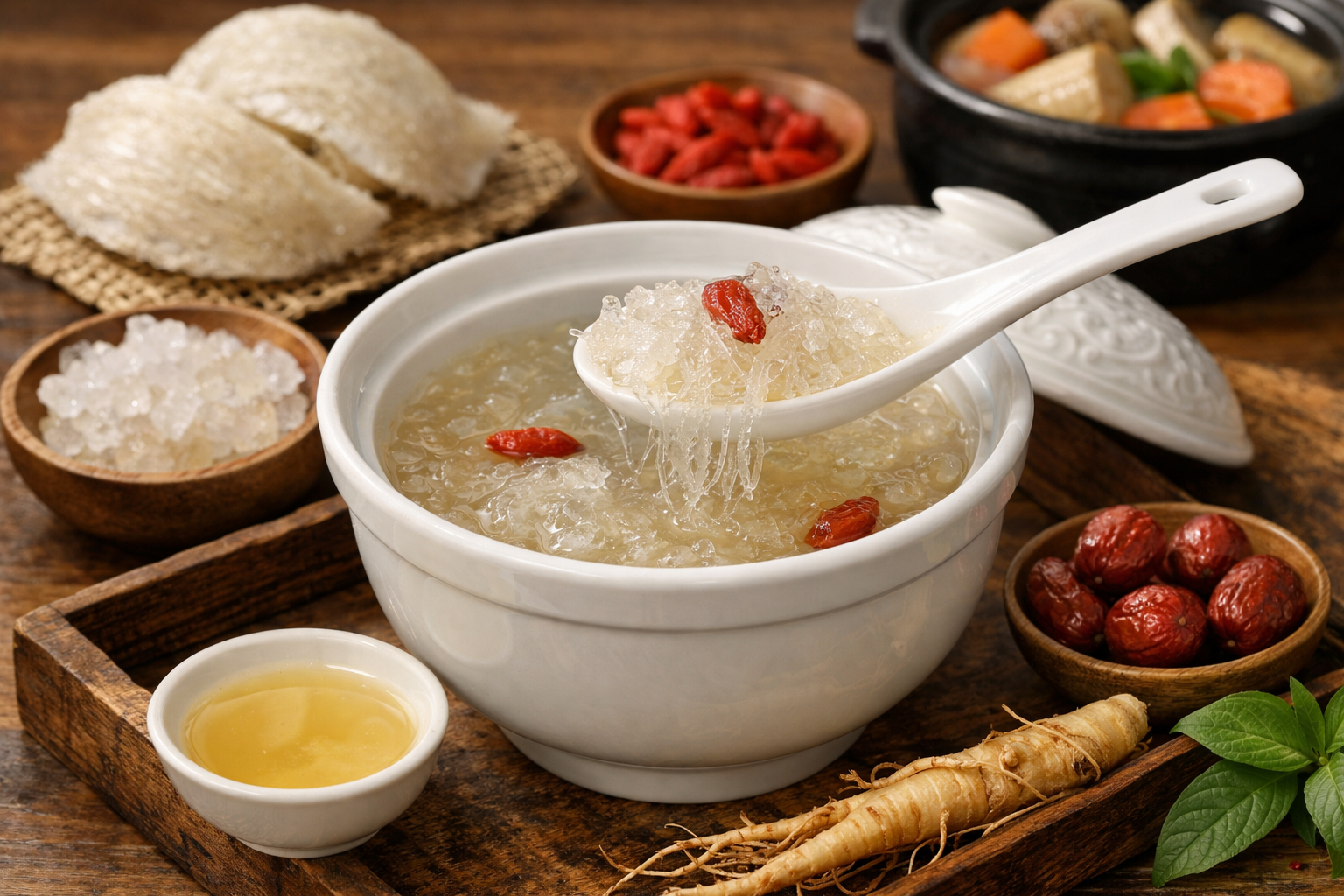 Bát yến sào chưng đường phèn giàu axit amin giúp hồi phục thể lực