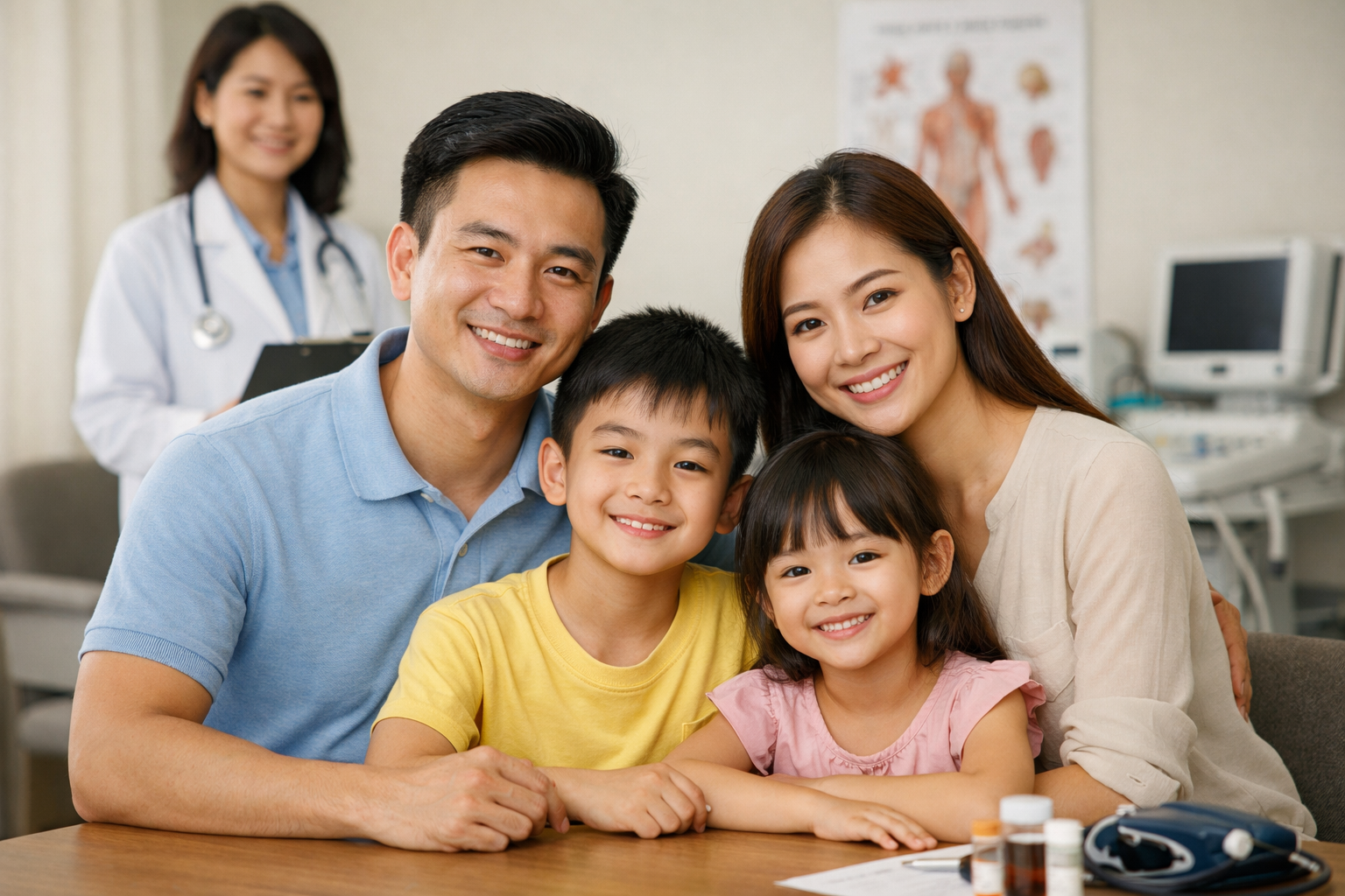 Một gia đình hạnh phúc và khỏe mạnh nhờ thói quen kiểm tra sức khỏe định kỳ