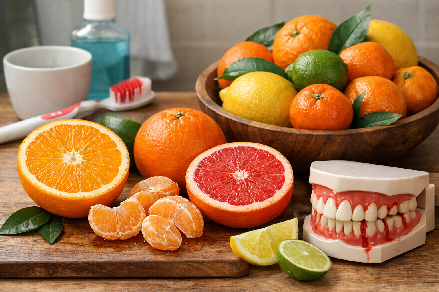 Các loại trái cây họ cam quýt giàu vitamin C giúp ngăn ngừa chảy máu chân răng