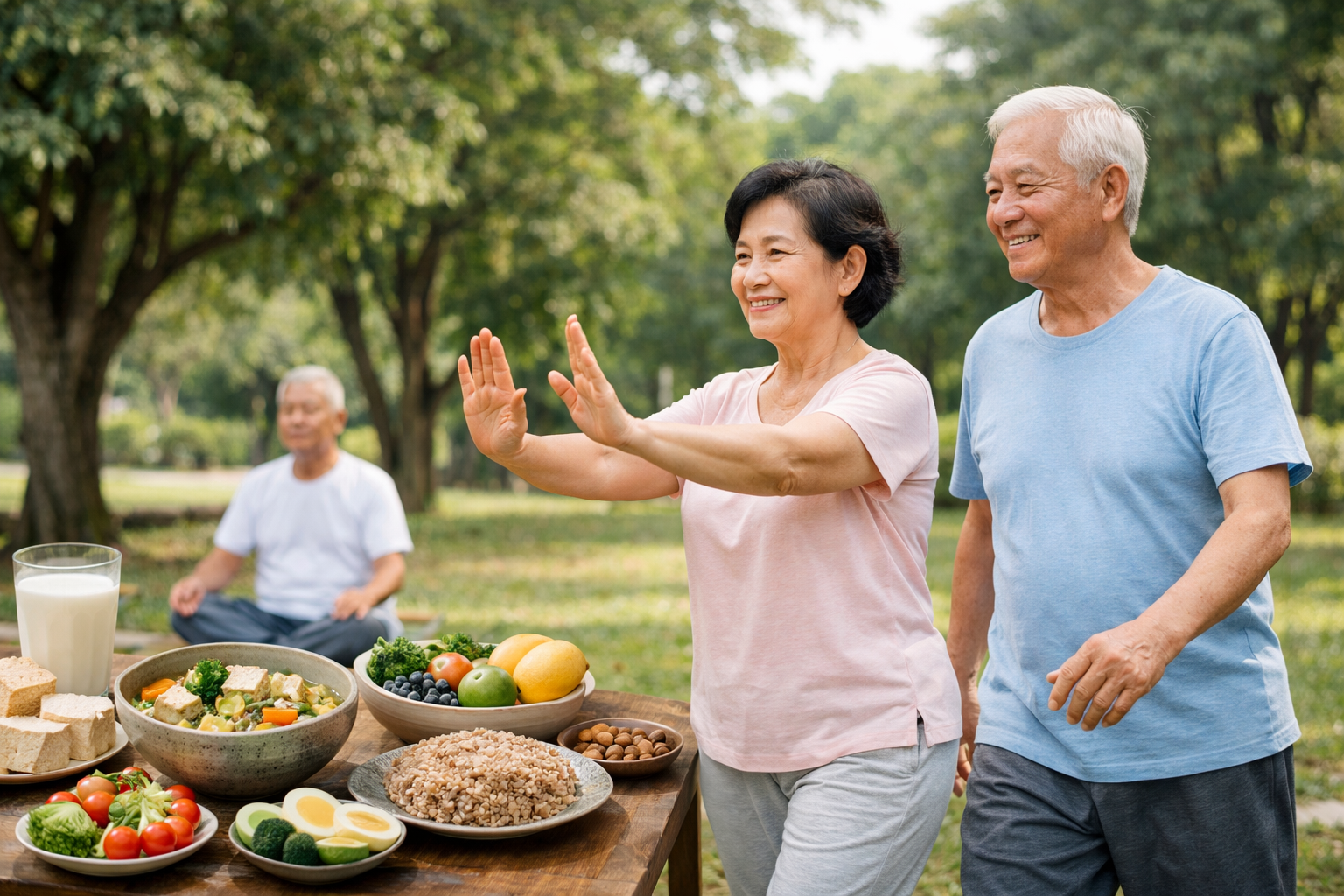Chăm sóc sức khỏe chủ động qua chế độ ăn uống và vận động nhẹ nhàng