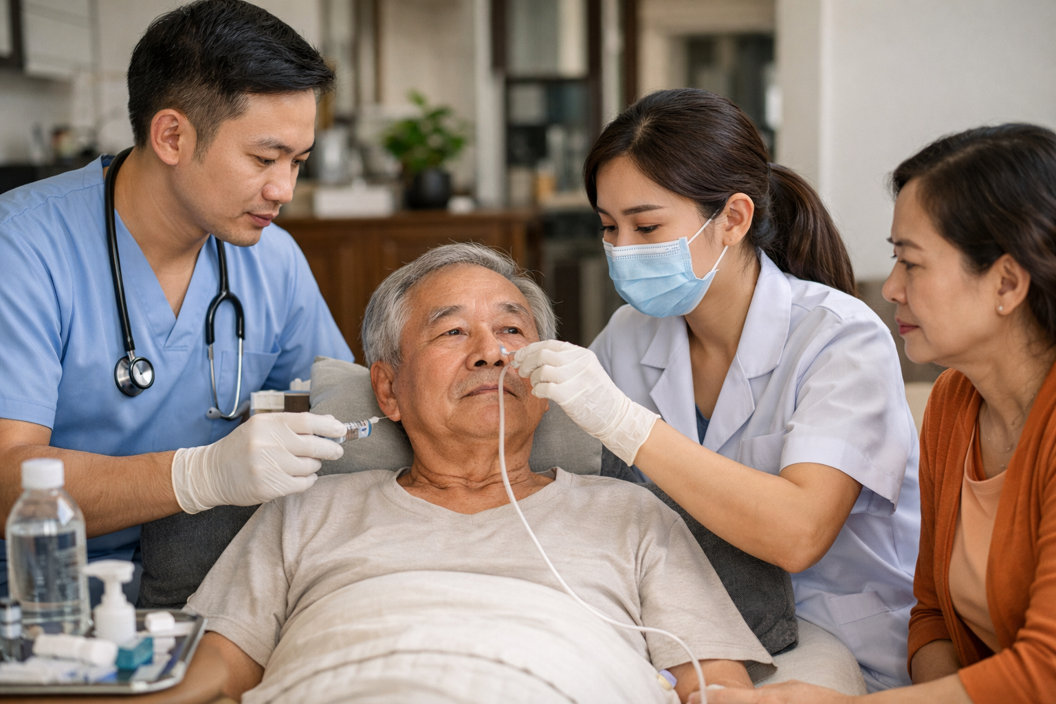 Đội ngũ nhân viên y tế Thiện Tâm cung cấp dịch vụ chăm sóc sức khỏe tận tâm tại nhà