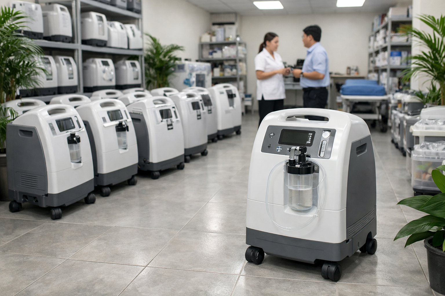Kho máy tạo oxy hiện đại và sạch sẽ của Công ty Sức khỏe Thiện Tâm